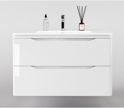 Тумба подвесная Style Line Марелла 90 (2 ящ.) Люкс антискрейтч белый глянец, PLUS СС-00002414 