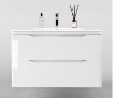 Тумба подвесная Style Line Марелла 90 (2 ящ.) Люкс антискрейтч белый глянец, PLUS СС-00002414 Тумба подвесная Style Line Марелла 90 (2 ящ.) Люкс антискрейтч белый глянец, PLUS СС-00002414