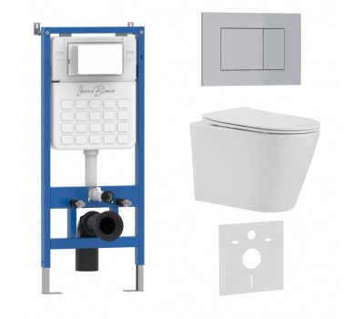 Комплект 3в1 IBERICA BLANCA инсталляция SILENCIO, унитаз BURGOS ALTO белый, кнопка смыва ESTI-S хром матовый (IB001.BRA.234.853) 