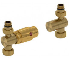 Терморегулятор Сунержа автоматический G 1/2" НР х G 3/4" НГ набор прямой цвет-латунь состаренная 051-1420-0001 
