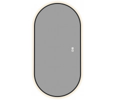 Зеркало Aquanet Контур 500х1000 LED TX овал, антипар, черный 00367656 