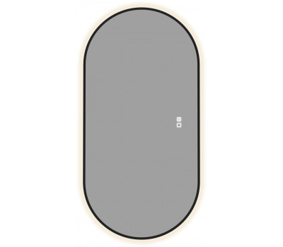 Зеркало Aquanet Контур 500х1000 LED TX овал, антипар, черный 00367656 