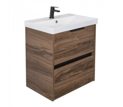 Тумба-умывальник Comforty Селенга-60 дуб тёмно-коричневый с раковиной CF19696BX-60 00-00021874 