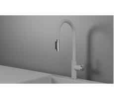 Смеситель для кухни GRANULA GR-8168, БАЗАЛЬТ, С ВЫДВИЖНЫМ ИЗЛИВОМ 