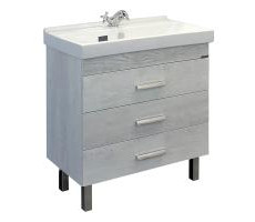 Тумба-умывальник Comforty Никосия-80Н дуб белый с раковиной Fest 80 00004142204 