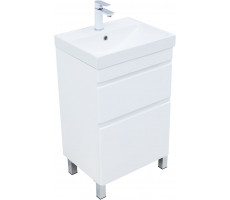 Тумба с раковиной Aquanet Слим 50 напольная 2 ящ. цв.белый сатин 00348176 Тумба с раковиной Aquanet Слим 50 напольная 2 ящ. цв.белый сатин 00348176