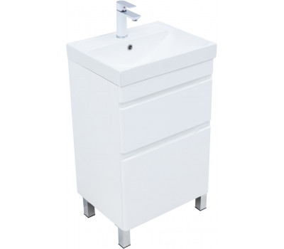 Тумба с раковиной Aquanet Слим 50 напольная 2 ящ. цв.белый сатин 00348176 Тумба с раковиной Aquanet Слим 50 напольная 2 ящ. цв.белый сатин 00348176
