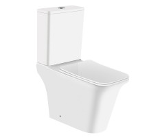Унитаз напольный Azario AVERO AVERO AZ-1213A-G безободковый с бачком и сиденьем микролифт, смывным механизмом Geberit