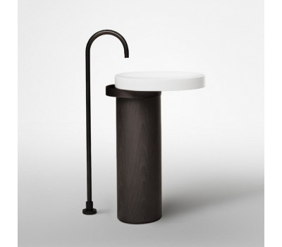 Раковина из Cristalplant на пьедестале из Acacia Falper Eccentrico WN50630400000 белый 