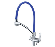 Смеситель для кухонной мойки Lemark Comfort LM3070C-Blue хром | голубой Смеситель для кухонной мойки Lemark Comfort LM3070C-Blue хром | голубой