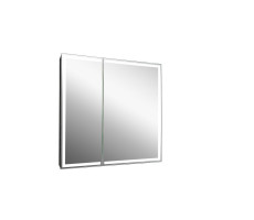 Зеркало-шкаф CONTINENT Mirror Box black Led 800х800 МВК052 