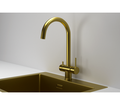 Смеситель для кухни GRANULA KS-7104, ЗОЛОТО САТИН 