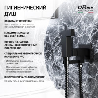 Смеситель с гигиеническим душем PAINI Bella встраиваемый, лейка ABS, черный брашированный PVD (PZ) BLPZ442 