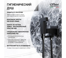 Смеситель с гигиеническим душем PAINI Bella встраиваемый, лейка ABS, черный брашированный PVD (PZ) BLPZ442 