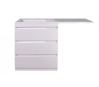 Тумба напольная Style Line Даллас 140, 3 ящика, Люкс белая СС-00002221 