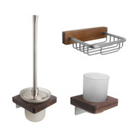 Набор аксессуаров для ванной ФОРЕСТ 107006C сатин дерево Bronze de Luxe 