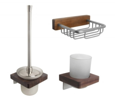 Набор аксессуаров для ванной ФОРЕСТ 107006C сатин дерево Bronze de Luxe 