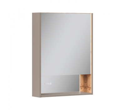 Шкаф зеркальный EQUIL Gleam 60, подвесной, 1 дв., амарок /дуб вотан/дуб вотан (szGLEAM.LED.60.1D-25) 