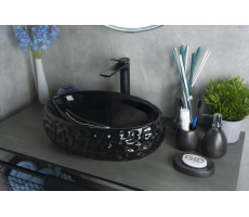 Раковина Gid 9030bf 52232 накладная черная глянцевая 