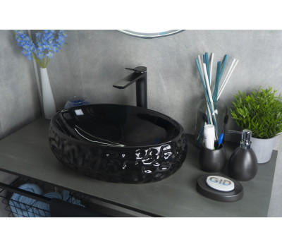 Раковина Gid 9030bf 52232 накладная черная глянцевая Раковина Gid 9030bf 52232 накладная черная глянцевая