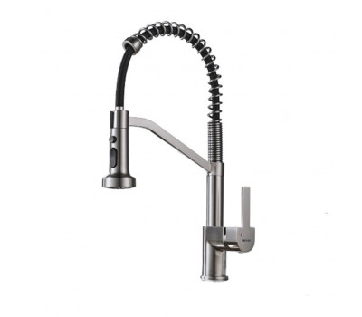 Смеситель для кухни с гибким изливом Shevanik S963L, сатин