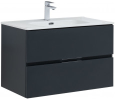 Тумба с раковиной Aquanet Алвита new 80 2 ящ. цв.антрацит (273987) 