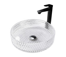 Раковина накладная стеклянная ABBER Glas AK2301 прозрачная 