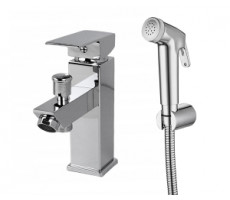 Смеситель для раковины с гигиеническим душем СИМПЛ BD980 хром Bronze de Luxe 