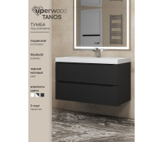 Тумба под раковину 90 см, Uperwood Tanos, черная матовая 291020233 Тумба под раковину 90 см, Uperwood Tanos, черная матовая 291020233