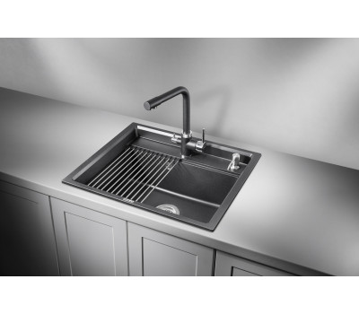 Кухонная мойка GRANULA KS-6003, ЧЁРНЫЙ, кварц 