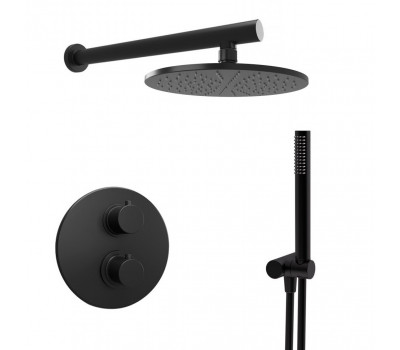 Комплект на 2 потребителя с термостатом  Cox PAINI, для душа, черный брашированный PVD 78PZSET26911THSH 