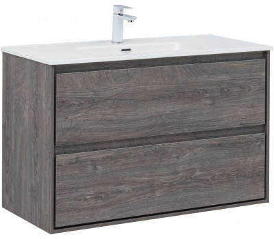 Тумба с раковиной Aquanet Милан (Flash) 100 цв. дуб рошелье 00340326 Тумба с раковиной Aquanet Милан (Flash) 100 цв. дуб рошелье 00340326
