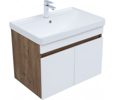 Тумба с раковиной Aquanet Оптима 70 цв. дуб рустикальный/белый сатин 00345356 Тумба с раковиной Aquanet Оптима 70 цв. дуб рустикальный/белый сатин 00345356