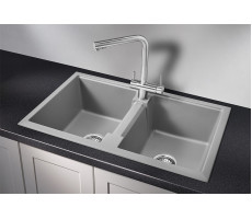 Кухонная мойка GRANULA 8101, АЛЮМИНИУМ, кварц 