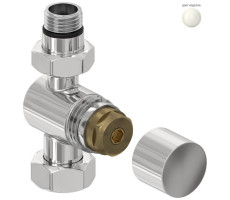 Вентиль Сунержа G 1/2" НР х G 3/4" НГ прямой под шестигранник цвет-RAL 9016 Транспортный белый 9016-1405-1234 