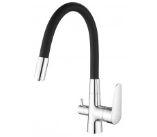 Смеситель Coral для кухни с подключением к фильтру черный CL 03 B ESKO Смеситель Coral для кухни с подключением к фильтру черный CL 03 B ESKO