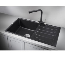 Кухонная мойка GRANULA 8601, ЧЁРНЫЙ, кварц 