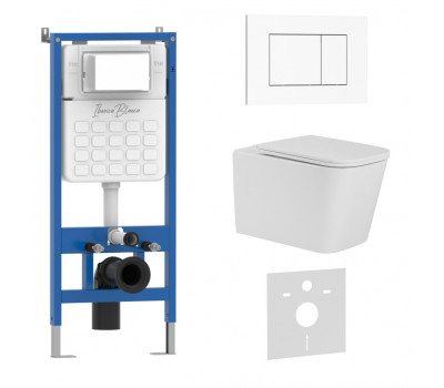 Комплект 3в1 IBERICA BLANCA инсталляция SILENCIO, унитаз TOLEDO ALTO белый, кнопка смыва ESTI-S белый глянцевый (IB001.TLA.234.855) 