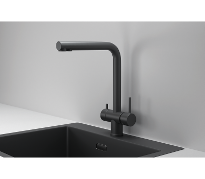 Смеситель для кухни GRANULA KS-7011, ЧЕРНЫЙ МАТОВЫЙ 