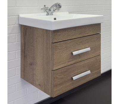 Тумба-умывальник Comforty Никосия 50П дуб темный с раковиной Fest 50 Тумба-умывальник Comforty Никосия 50П дуб темный с раковиной Fest 50