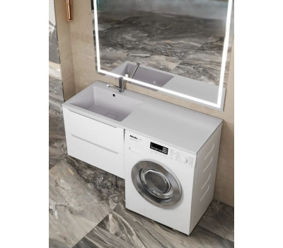 Раковина над стиральной машиной Uperwood Cosmos Quartz 120 см, левая, крыло справа, жасмин RCosmos120LJ 