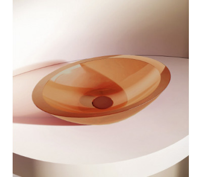 Раковина накладная прозрачная ABBER Kristall AT2810Topas оранжевая 