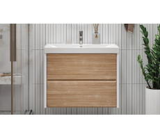 Тумба подвесная Velvex Gesso 80.2Y, белый/дуб сонома tp.GES.9696.80.2Y белый матовый/дуб сонома  