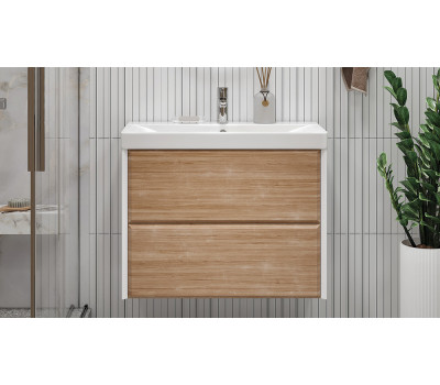 Тумба подвесная Velvex Gesso 80.2Y, белый/дуб сонома tp.GES.9696.80.2Y белый матовый/дуб сонома  