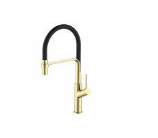 Смеситель для кухни ESKO гибкий излив черный, Gold K50GB золотой | черный Смеситель для кухни ESKO гибкий излив черный, Gold K50GB золотой | черный