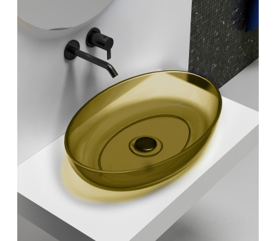 Раковина накладная прозрачная ABBER Kristall AT2801Vesuvian оливковая 