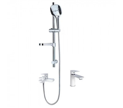 Набор для ванны 3 в 1 Grocenberg GB1009WC, белый/хром Набор для ванны 3 в 1 Grocenberg GB1009WC, белый/хром