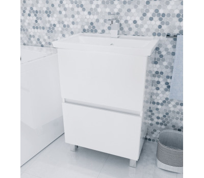 Тумба под раковину 1Marka Aris 60Н 2 ящика Белый глянец Тумба под раковину 1Marka Aris 60Н 2 ящика Белый глянец