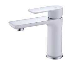 Смеситель ABBER Weiss Insel AF8010W для раковины, белый-хром 