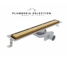Душевой трап PLUMBERIA SELECTION PST IN-TILE PST80OR, золото 24К 